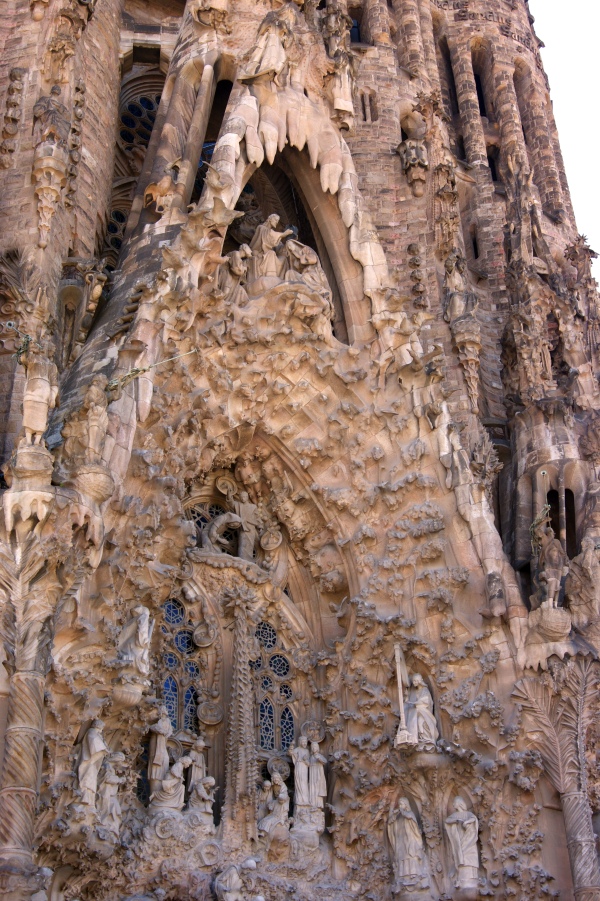 Detail from the facade of the Sagrada Familia Basilica in Barcelona